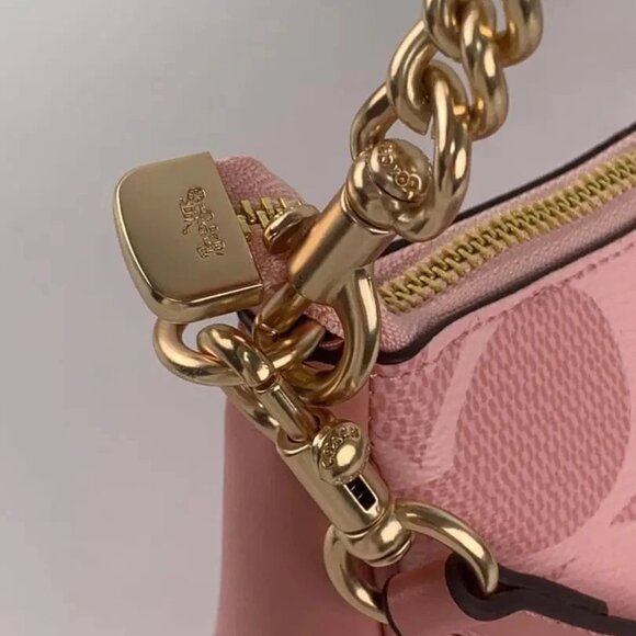 NWT Coach Teri Powder Pink Shoulder Bag CAL51 Crescent Crossbody Purse - Picture 9 of 10